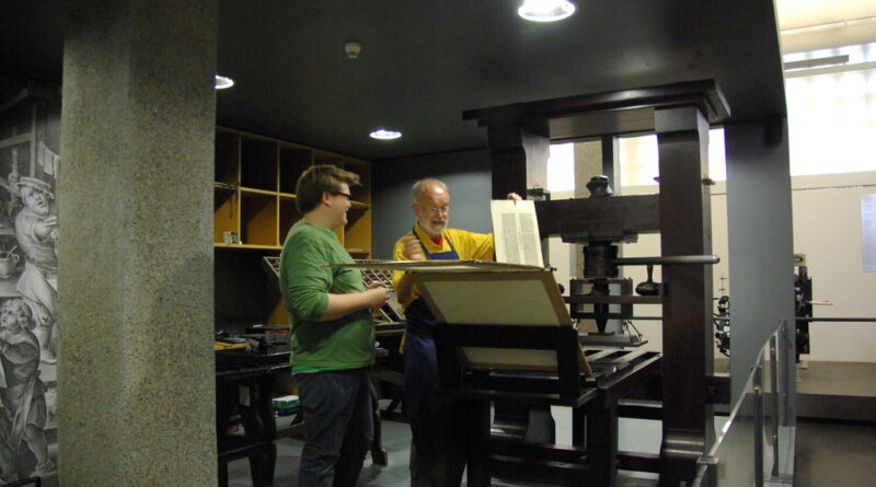 Réplica de la imprenta de Gutenberg