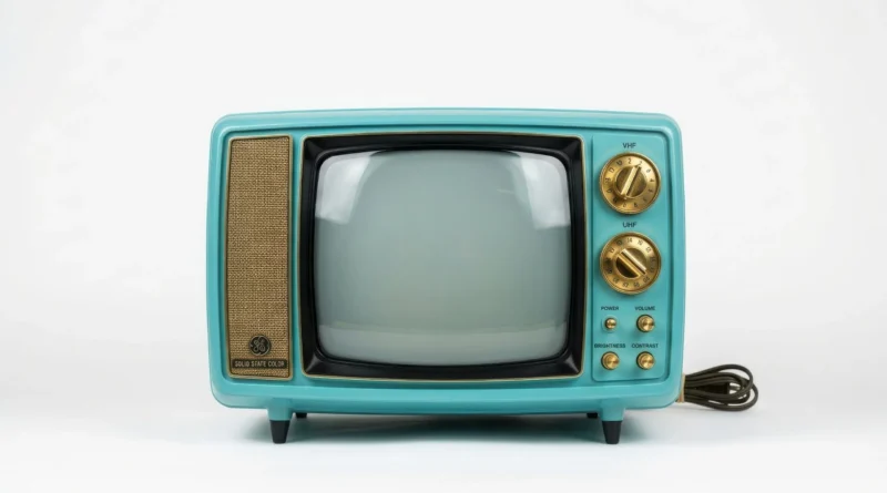 Televisor vintage turquesa retro